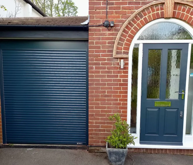Blue Roller Garage Door